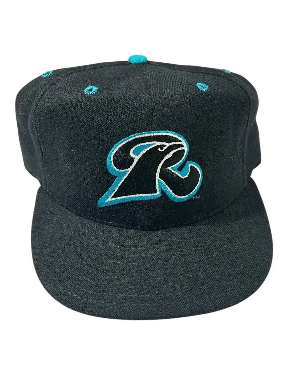 Vtg New Haven Ravens Hat Mens Fitted 7 Made USA MILB Baseball New Era 100% Wool